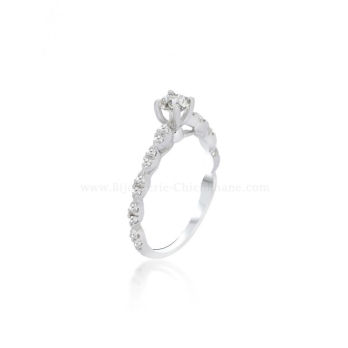 Solitaire femme en Or Blanc 18 Carats Ref 57475 | Chichkhane