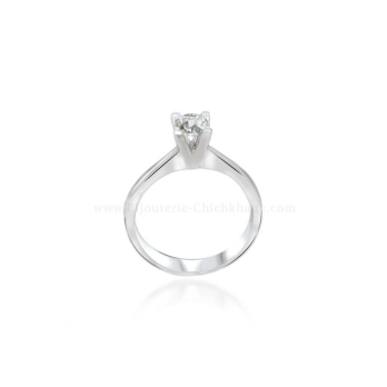 Solitaire femme en Or Blanc 18 Carats Ref 57463 | Chichkhane