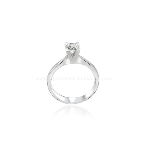 Solitaire femme en Or Blanc 18 Carats Ref 57463 | Chichkhane