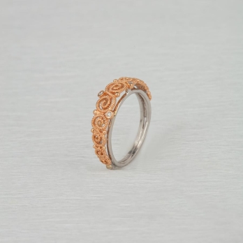 Bague femme en Or Bicolore  18 Carats Ref 57679 | Chichkhane