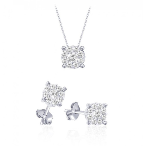 Ensemble femme en Or Blanc 18 Carats Ref MO2244B | Chichkhane