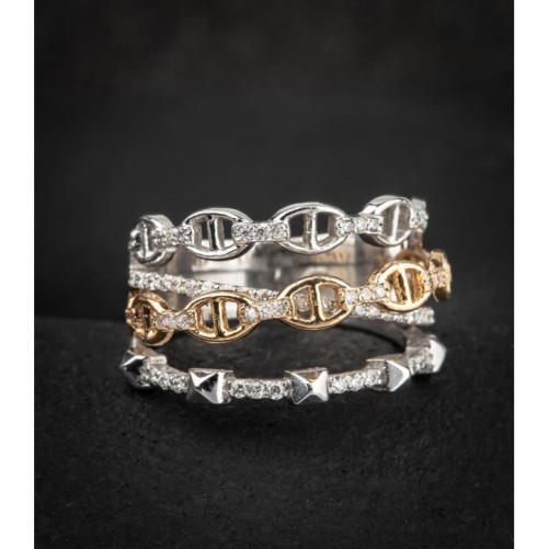 Bague femme en Or Bicolore  18 Carats Ref 67692 | Chichkhane