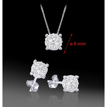 Ensemble femme en Or Blanc 18 Carats Ref MO2244B | Chichkhane