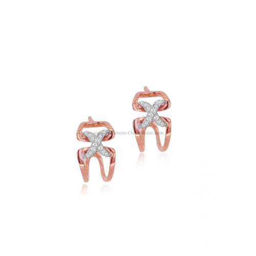 Boucles d'oreilles femme en Or Bicolore 18 Carats Ref 56147 | Chichkha