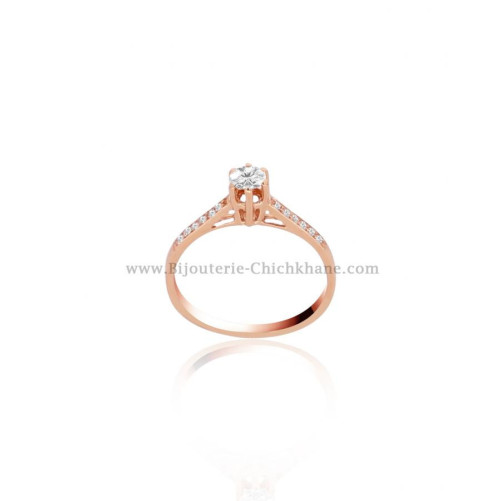 Solitaire femme en Or Rose 18 Carats Ref 56139 | Chichkhane