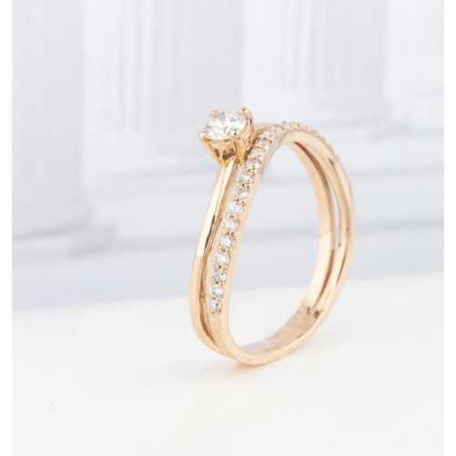 Solitaire femme en Or Rose 18 Carats Ref 67602 | Chichkhane