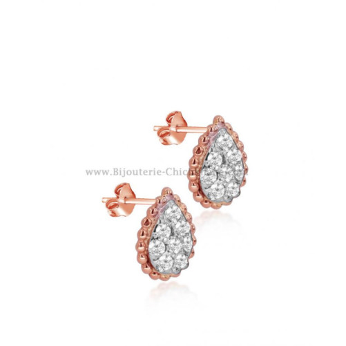Boucles d'oreilles femme en Or Bicolore  18 Carats Ref 55469 | Chichkh