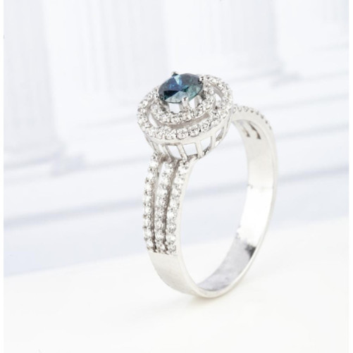 Solitaire femme en Or Blanc 18 Carats Ref 67597 | Chichkhane