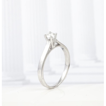 Solitaire femme en Or Blanc 18 Carats Ref 67540 | Chichkhane
