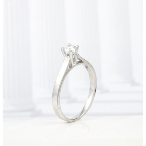 Solitaire femme en Or Blanc 18 Carats Ref 67540 | Chichkhane
