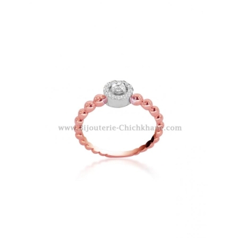 Solitaire femme en Or Bicolore  18 Carats Ref 55417 | Chichkhane