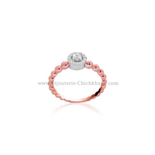 Solitaire femme en Or Bicolore  18 Carats Ref 55417 | Chichkhane