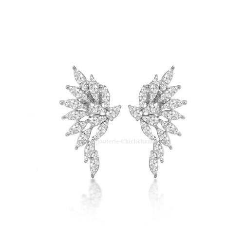 Boucles d'oreilles femme en Or Blanc 18 Carats Ref 54839 | Chichkhane