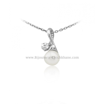 Pendentif femme en Or Blanc 18 Carats Ref 54685 | Chichkhane