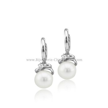 Boucles d'oreilles femme en Or Blanc 18 Carats Ref 54683 | Chichkhane