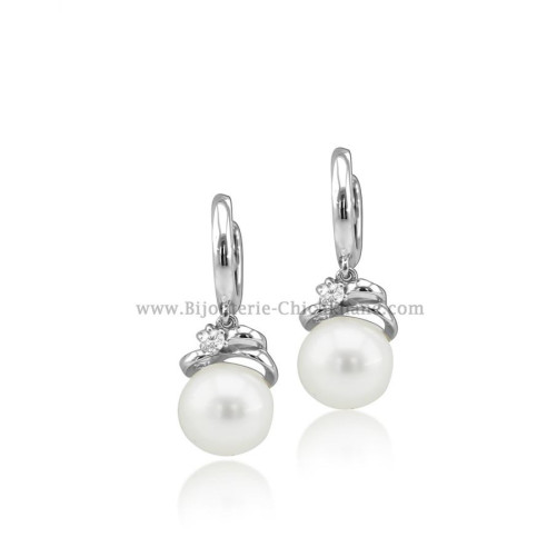 Boucles d'oreilles femme en Or Blanc 18 Carats Ref 54683 | Chichkhane