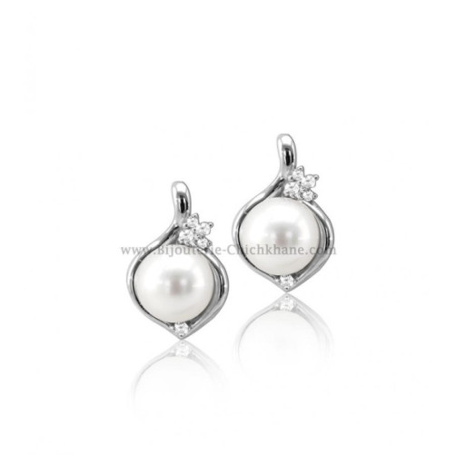 Boucles d'oreilles femme en Or Blanc 18 Carats Ref 54680 | Chichkhane