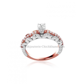 Solitaire femme en Or Bicolore  18 Carats Ref 54655 | Chichkhane