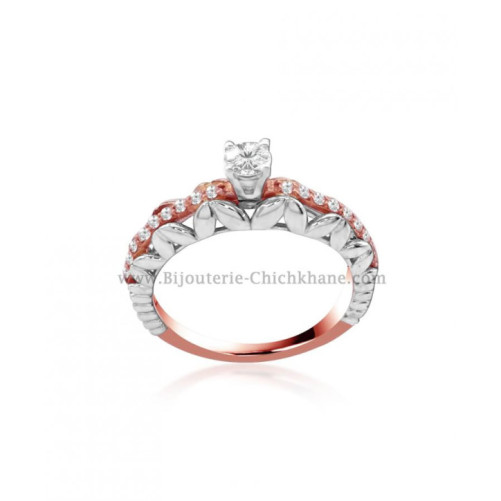 Solitaire femme en Or Bicolore  18 Carats Ref 54655 | Chichkhane
