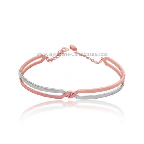 Gourmette femme en Or Bicolore  18 Carats Ref 54589 | Chichkhane