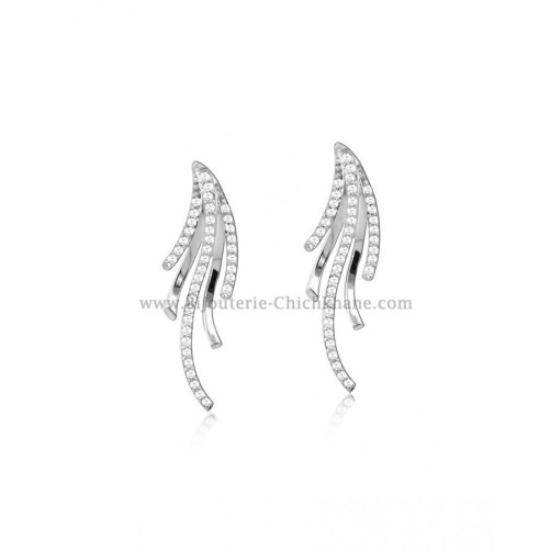 Boucles d'oreilles femme en Or Blanc 18 Carats Ref 54639 | Chichkhane