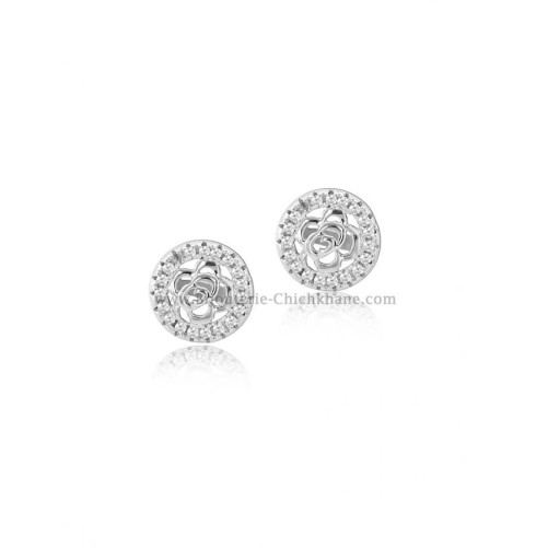 Boucles d'oreilles femme en Or Blanc 18 Carats Ref 54580 | Chichkhane