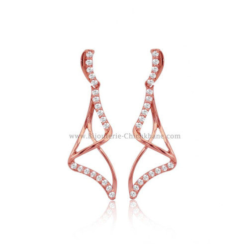 Boucles d'oreilles femme en Or Rose 18 Carats Ref 54575 | Chichkhane