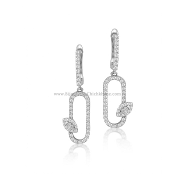 Boucles d'oreilles femme en Or Blanc 18 Carats Ref 54299 | Chichkhane
