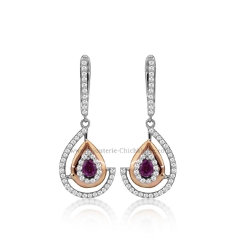 Boucles d'oreilles femme en Or Bicolore 18 Carats Ref 54291 | Chichkha