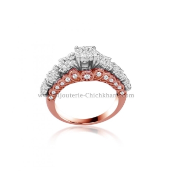 Solitaire femme en Or Bicolore  18 Carats Ref 53889 | Chichkhane
