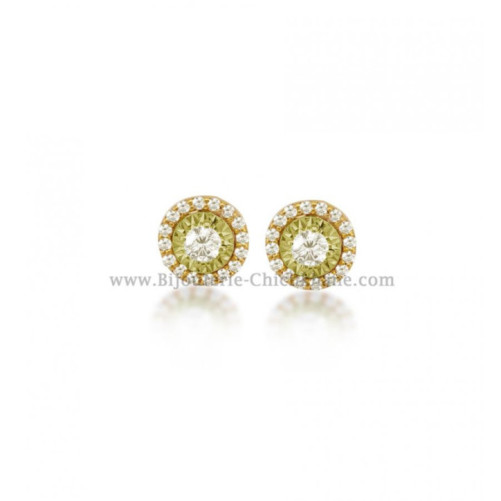 Boucles d'oreilles femme en Or Jaune 18 Carats Ref 54007 | Chichkhane