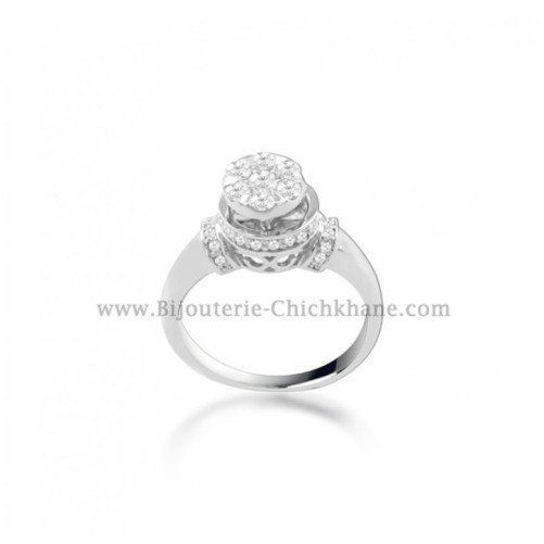 Solitaire femme en Or Blanc 18 Carats Ref 53995 | Chichkhane
