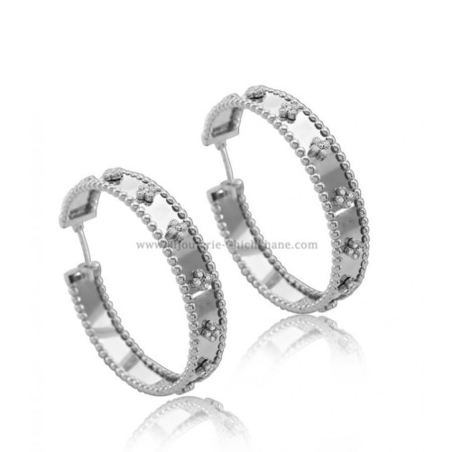 Boucles d'oreilles femme en Or Blanc 18 Carats Ref 53630 | Chichkhane