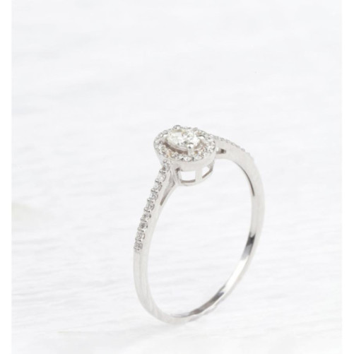 Solitaire femme en Or Blanc 18 Carats Ref 67037 | Chichkhane