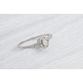 Solitaire femme en Or Blanc 18 Carats Ref 67037 | Chichkhane