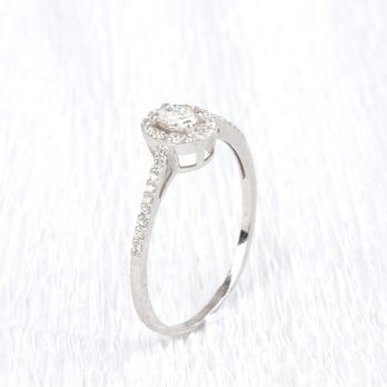 Solitaire femme en Or Blanc 18 Carats Ref 67037 | Chichkhane