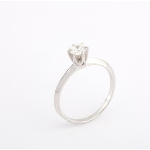 Solitaire femme en Or Blanc 18 Carats Ref 66895 | Chichkhane