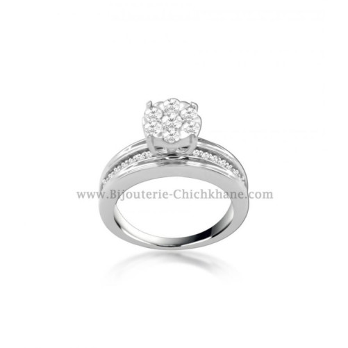 Solitaire femme en Or Blanc 18 Carats Ref 53869 | Chichkhane