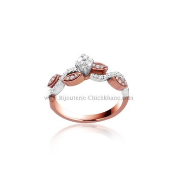 Solitaire femme en Or Bicolore  18 Carats Ref 53867 | Chichkhane