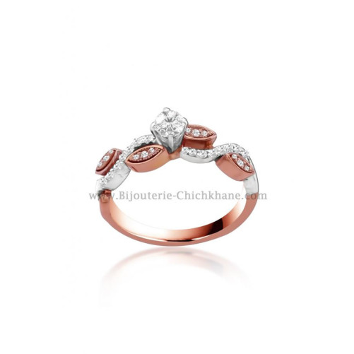 Solitaire femme en Or Bicolore  18 Carats Ref 53867 | Chichkhane