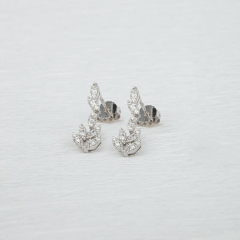 Boucles d'oreilles femme en Or Blanc 18 Carats Ref 68884 | Chichkhane