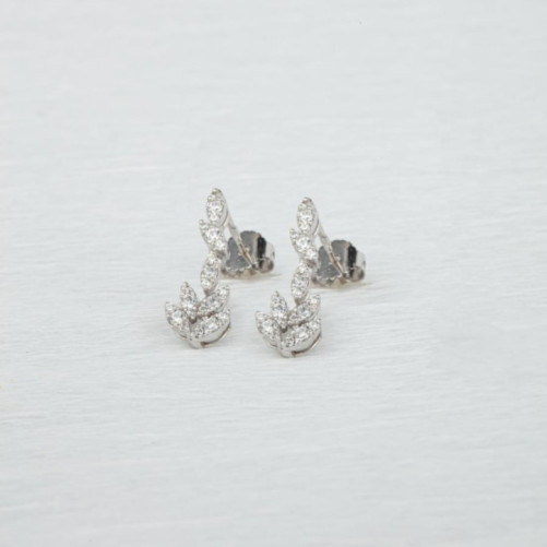 Boucles d'oreilles femme en Or Blanc 18 Carats Ref 68884 | Chichkhane