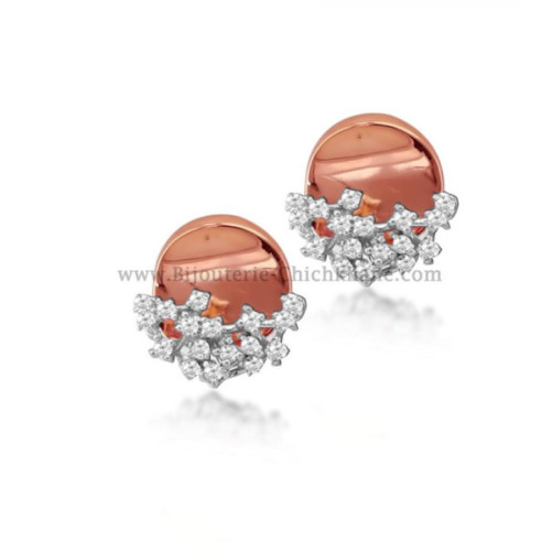 Boucles d'oreilles femme en Or Bicolore  18 Carats Ref 52160 | Chichkh