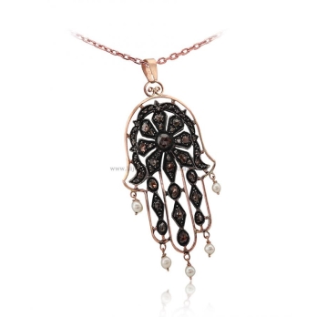 Pendentif Main De Fatma Diamants Rose ''Chichkhane'' 53222
