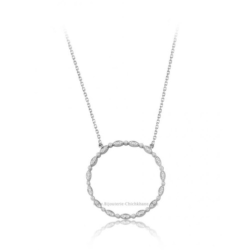 Collier femme en Or Blanc 18 Carats Ref 53278 | Chichkhane