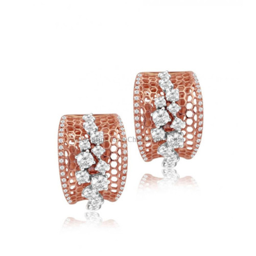 Boucles d'oreilles femme en Or Bicolore  18 Carats Ref 53318 | Chichkh
