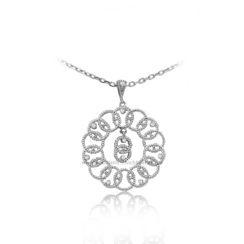 Pendentif femme en Or Blanc 18 Carats Ref 53187 | Chichkhane