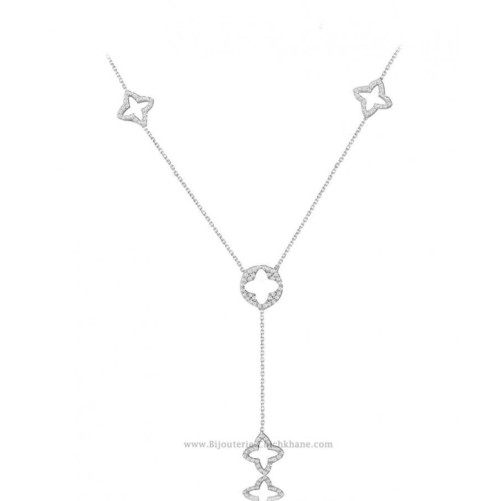Collier femme en Or Blanc 18 Carats Ref 53186 | Chichkhane