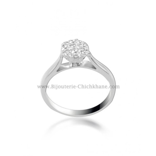 Solitaire femme en Or Blanc 18 Carats Ref 52964 | Chichkhane