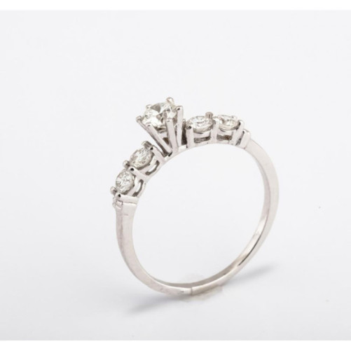 Solitaire femme en Or Blanc 18 Carats Ref 66871 | Chichkhane